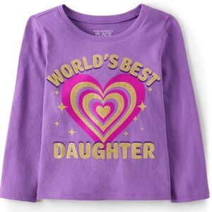 💜 Toddler Girls Best Daughter Graphic Tee Sz 2T NEW